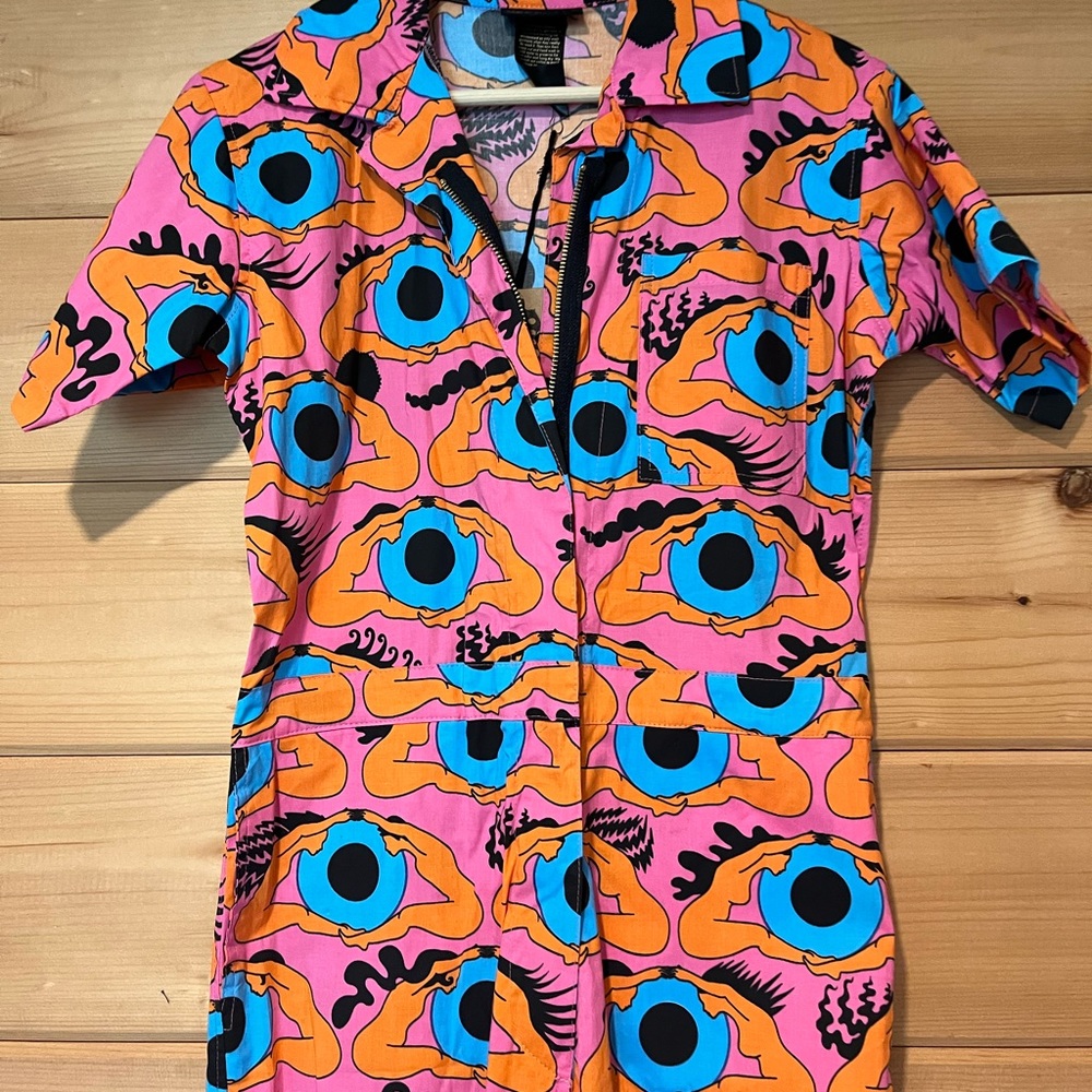 Nooworks NWT psychedelic eye print coverall - Picture 3 of 4